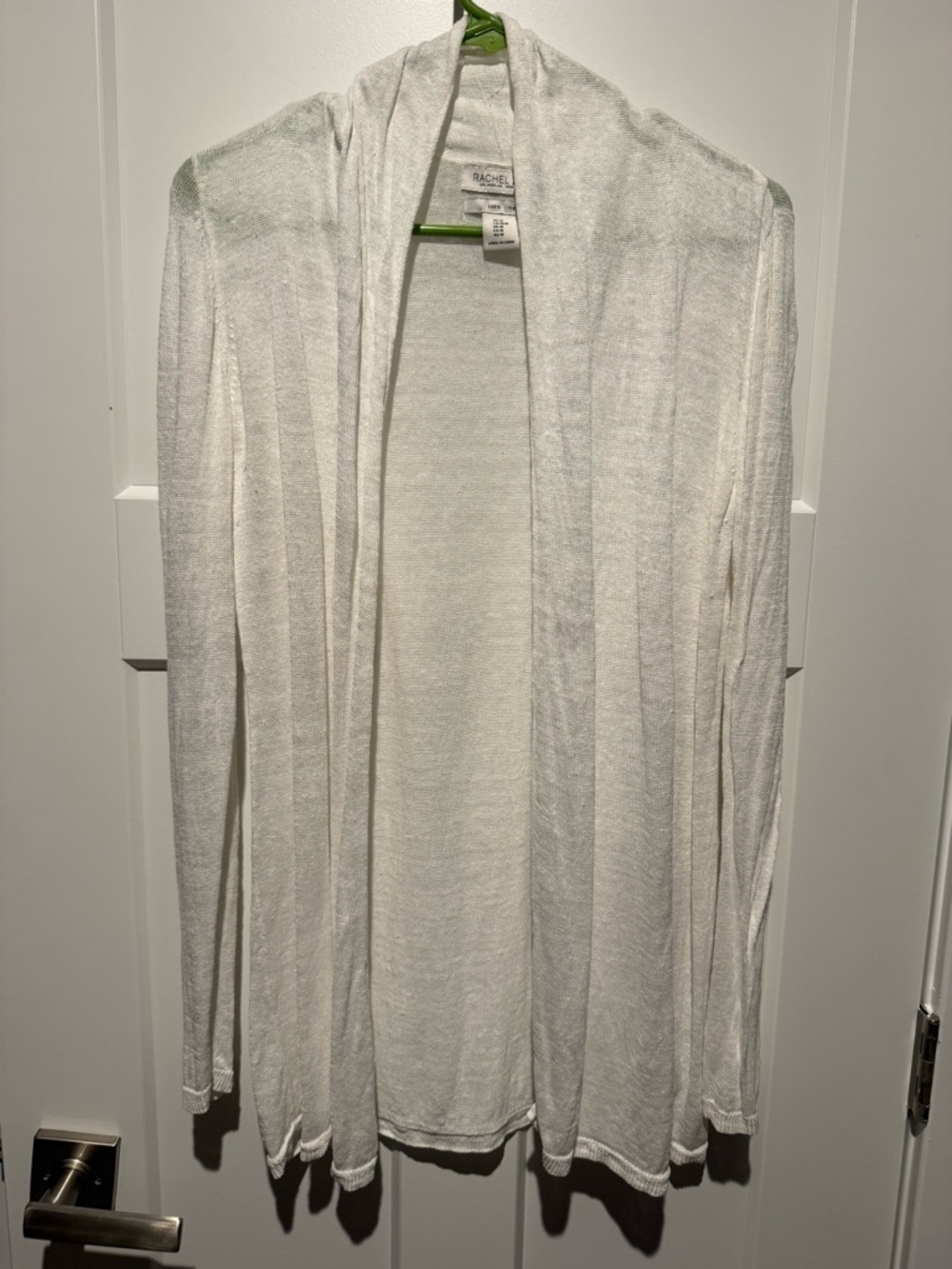 Coastal White Open-Front 100% Linen Cardigan - Picture 1 of 5
